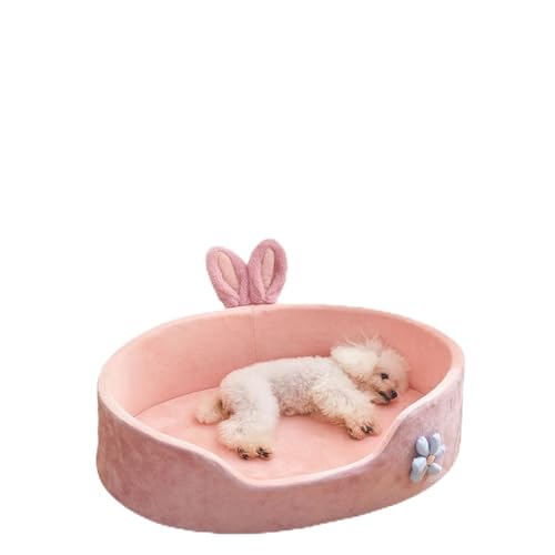 Abnehmbares, Waschbares Hundebett, Weiches und Bequemes Rosafarbenes Haustierbett, für Alle Vier Jahreszeiten, Ideal für Hunde und Katzen (M) von KIMISS