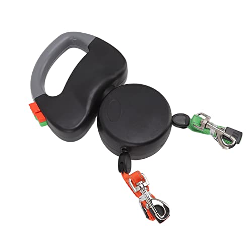 Automatisch Erweiterbare Hundeleine mit Zwei Köpfen – Kreatives 2-in-1-Laufseil für Haustiere, Hundekette für Einfache Kontrolle – für Kleine und Mittelgroße Hunde (Black) von KIMISS