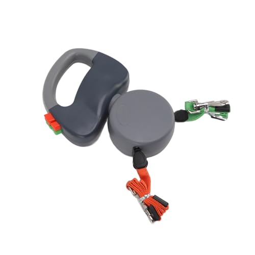 Automatisch Erweiterbare Hundeleine mit Zwei Köpfen – Kreatives 2-in-1-Laufseil für Haustiere, Hundekette für Einfache Kontrolle – für Kleine und Mittelgroße Hunde (Gray) von KIMISS