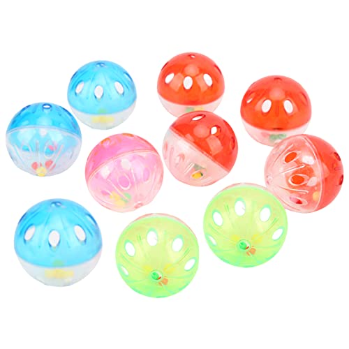 Bunte Vogelspielzeugbälle mit Glöckchen für Papageien – Kaubares Fußspielzeug für Aktive Vögel – 10er-Pack von KIMISS