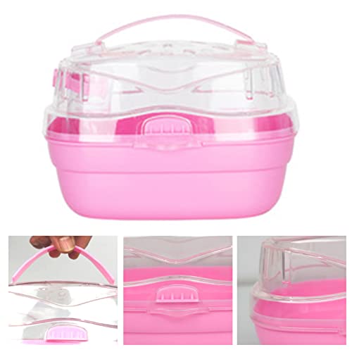CARNO Hamster-Transportkäfig – Tragbarer Reiseträger für Hamster – Tragbarer Haustier-Transportkäfig für Outdoor-Abenteuer (PINK) von KIMISS