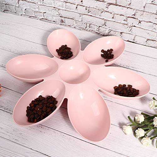 Cat Water Bowl, Multiple Case Food Feeder Feeding PP Langlebige Haustier Sechs Blütenblätter Basisschalen Plastik -Welpenspender für Katzen Hunde () Hunde General (Rosig) von KIMISS