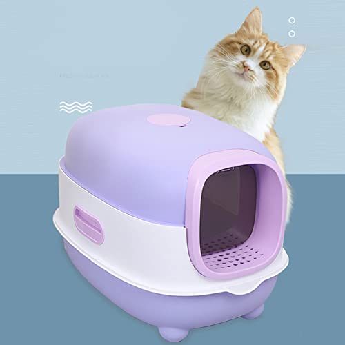 Extra Große, Geschlossene Katzentoilette mit Anti-Auslauf-Design, Integriertem Akku, UV-Licht und Geruchskontrolle – Lila Extra Große, Geschlossene Katzentoilette mit Anti-Auslauf-Design, Integriertem Akku, UV-Licht und Geruchskontrolle – Lila von KIMISS