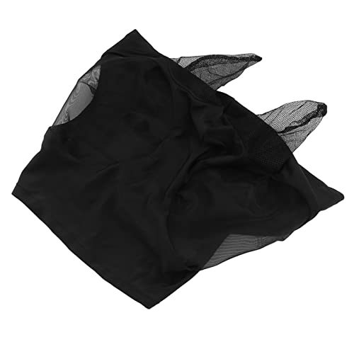 Fliegenmaske Fly Atmungsaktive Pferde-Fliegenmaske mit Ohrenschutz, Strapazierfähiger Strickstoff und Netz-Pferde-Gesichtsmaske Zum Reiten, Reitausrüstung, von KIMISS
