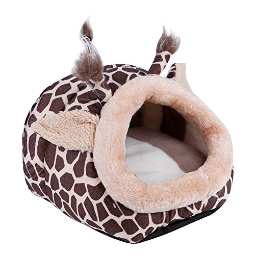 Giraffen-Baumwoll-Meerschweinchenbett – Chihuahua-Hundebett – Mini-Haustier-Kuschelnest – für Kleine Haustiere, Weiches und Bequemes Haustierhaus von KIMISS