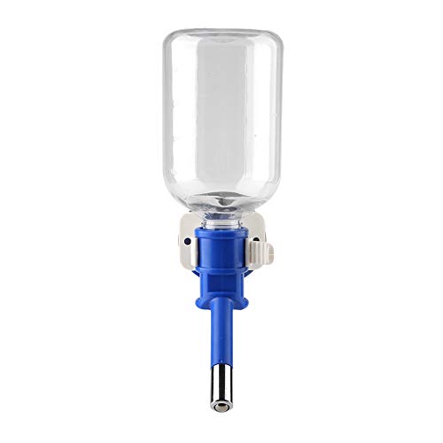 Hängende Hundwasserflasche, Haustier Zwinger Spender Trinkflasche Kopfbrunnen Tragbare Flaschen für Drahtkäfigkäfig -Feeder, kein Tropfen und Edelstahlkopf Katze (Großgröße 500 ml) von KIMISS