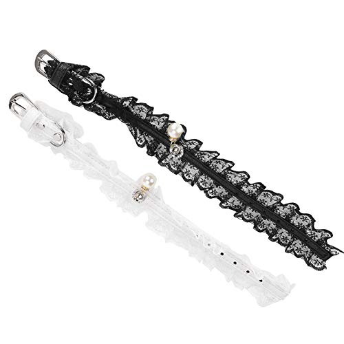 Halsbänder für Haustiere, 2 Stück, Katzenhalsband, 2 Stück, Schwarz-weiße Spitze, Hochzeitskleid, Festivals, Dekorationshalsband, und Einfache Haustier-Kleinka Halsbänder für Haustiere, 2 Stück, Katzenhalsband, 2 Stück, Schwarz-weiße Spitze, Hochzeitskleid, Festivals, Dekorationshalsband, und Einfache Haustier-Kleinka von KIMISS