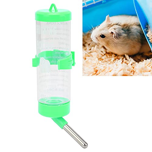 Hamster-Wasserflasche, Automatisch, Tropffrei, Meerschweinchen-Wasserspender für Ratten, Glasbrunnen, Kleine Tiere, Pink, 125 Ml (Grün) von KIMISS