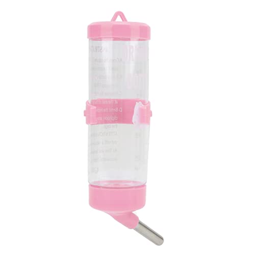 Hamster-Wasserflasche, Automatisch, Tropffrei, Meerschweinchen-Wasserspender für Ratten, Glasbrunnen, Kleine Tiere, Pink, 125 Ml (Rosa) von KIMISS