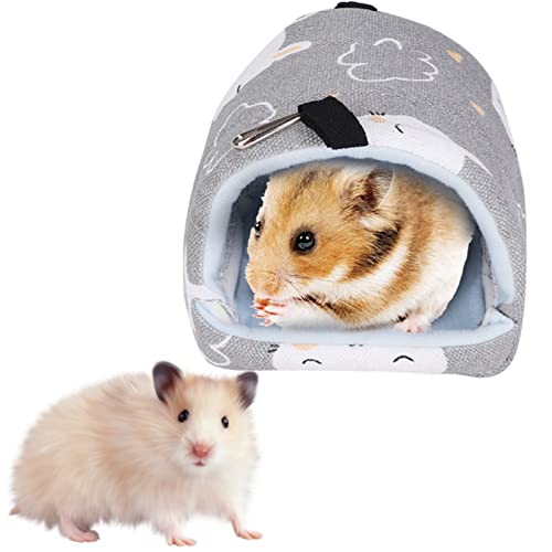 Hamsternest-Baumwollhängematte Zum Kühlen | 14 X 12 cm Großes Hängebett aus Segeltuch | Ideales Haustierbett für Kleintiere | Komfortable und Gemütliche Umgebung (graues Kaninchen) von KIMISS