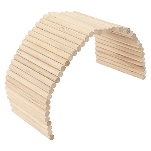 Hasenzaun-Bogenbrücke und Meerschweinchen-Verstecktunnel – Kaninchen-Spielhauszubehör aus Birkenholz für Kleine Tiere (15 * 30CM) von KIMISS