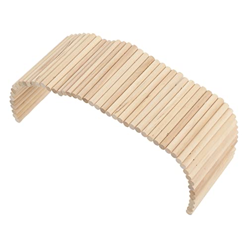 Hasenzaun-Bogenbrücke und Meerschweinchen-Verstecktunnel – Kaninchen-Spielhauszubehör aus Birkenholz für Kleine Tiere (15 * 50CM) von KIMISS