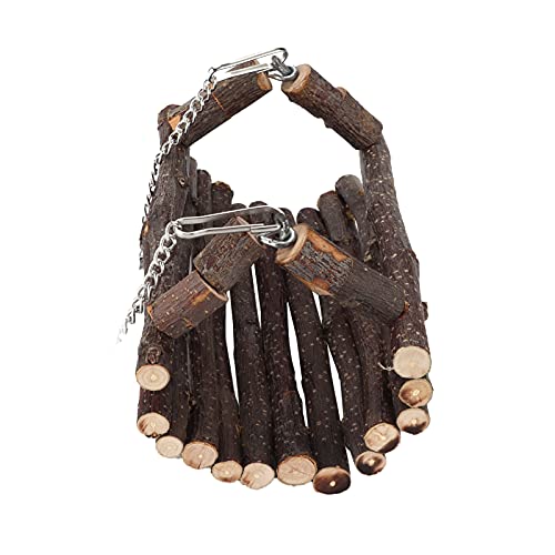 Holz-Hamstertunnel und Schaukelbett-Set – Apfelzweig-Tunnel für Teddybär-Hamster – Lustiges Kauspielzeug für Kleine Haustiere – Ideales Käfigzubehör von KIMISS