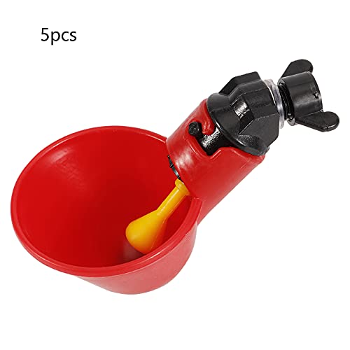 KIMISS 1 5pcs Plastik, Hühnerbrille Vogel Zum Bewässern von Geflügelbecher Farm Heno para Gallinas Fütterung und Lieferungen Wasserhönen 3# Automatische Trinker (Befestigungsschraube Wasserschale) von KIMISS