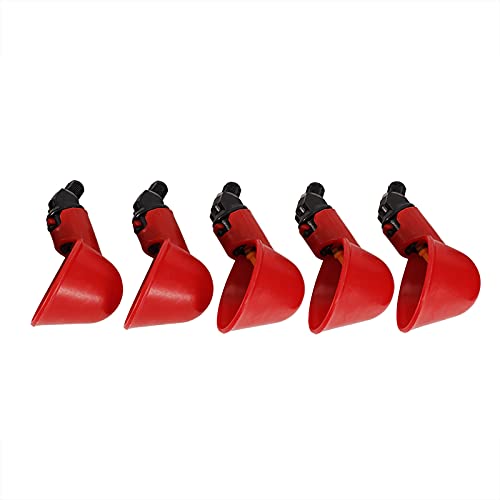 KIMISS 1 5pcs Plastik, Hühnerbrille Vogel Zum Bewässern von Geflügelbecher Farm Heno para Gallinas Fütterung und Lieferungen Wasserhönen 3# Automatische Trinker (Kleine rote Wasserschale) von KIMISS