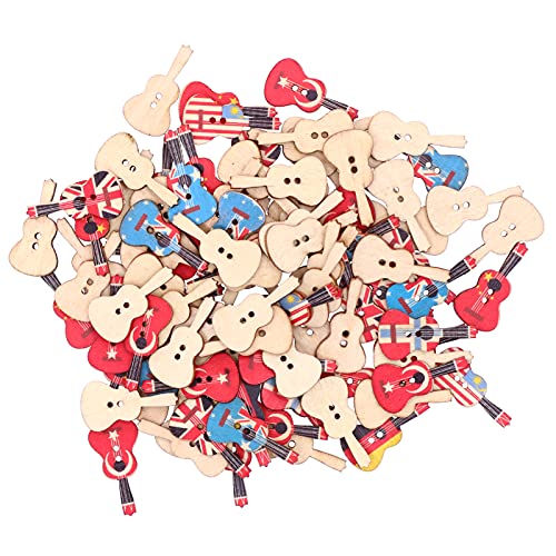 KIMISS 100pcs Vintage -Gitarrenform -Holzknöpfe Zum Nähen, DIY Kunsthandwerk und Kleidungszubehör Ideal für Scrapbooking und Kartenherstellung KIMISS 100pcs Vintage -Gitarrenform -Holzknöpfe Zum Nähen, DIY Kunsthandwerk und Kleidungszubehör Ideal für Scrapbooking und Kartenherstellung von KIMISS