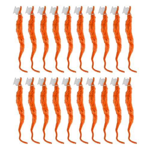 KIMISS 20 PCs Pelzig Wurm Plüschspielzeug - Soft Touch Fuzzy für, Katzen & Party - 4 Farboptionen, Ideal für Kreatives Spiel und Spaß (ORANGE) von KIMISS