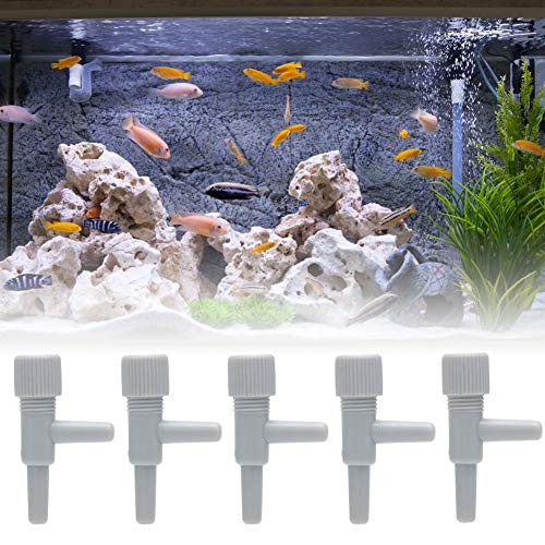 KIMISS 20pcs Aquariumluft, 20 Pcs Grau ABS Kunststoff Fischtankschlauch Einstellen des Fließventils Standard 4mm Pumpenzubehör Line Leitungsvolumenventile Innendurchmesser Sauerstoff von KIMISS