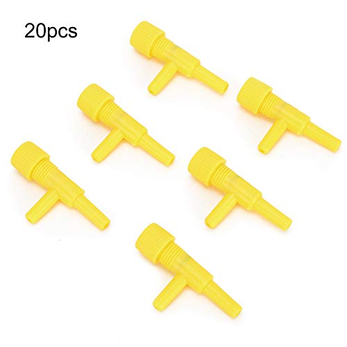 KIMISS 20pcs Aquariumluftströmungsregelventil, 20pcs Einstellbares Schalterreglerventil, Kunststofffischpumpenzubehör für Tankregulierungsventile 4 Mm Rohr von KIMISS