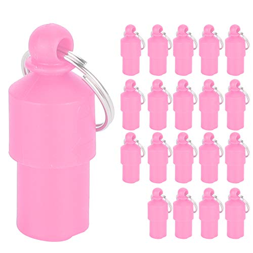 KIMISS 20pcs Hunde ID, Antilost -Pet -Tag Katzen Name Adressetikett TA Anti Lost Rohr wasserdichte Lagerhalterhalter Anhänger Plastikhunde Anhänger für Welpenkatzen Schwarz (PINK) von KIMISS