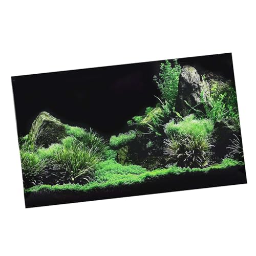 KIMISS 3D-Effekt-Meeresboden-Aquarium-Deko-Malerei: PVC-Klebeaufkleber für Aquarium-Wassergras-Hintergrund, Geeignet für 10, 20, 55, 75 Gallonen Tanks (122 * 46cm) von KIMISS