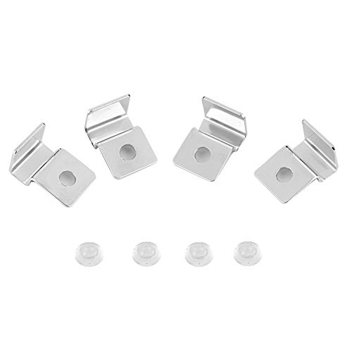 KIMISS 4Pcs Edelstahl, Halterung Aquarium Glas Aquarium Deckel Aquarium Abdeckung Randlos Aquarium Abdeckung Clip5mm (5mm (4 Teile/Satz)) von KIMISS