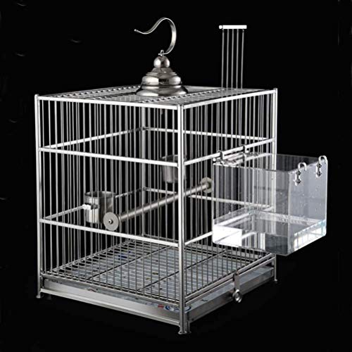 KIMISS Acrylvogelbadewanne Duschboxschale mit Haken - Ideales Badezubehör für Papageien und Vögel, Nicht -Leakage Design für Sauberes Käfig (Transparente Farbe M) von KIMISS