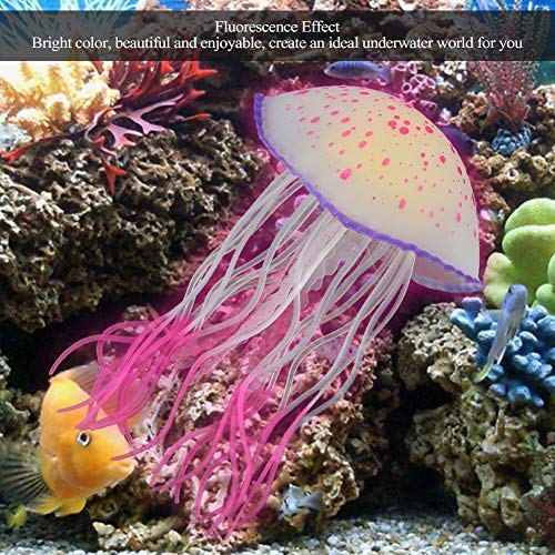 KIMISS Aquarium Künstliche Länder, Dekorationen Simulation Silikon-Qualle-Ornamente Fischtankdekoration Ungifter Sicher für Aquarium (Rot) von KIMISS