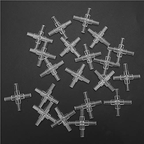 KIMISS Aquariumluftventil Tor, 20pcs -Adapter 4 -Wege -Fischtankpumpe Tor, Plastikzubehör -Schlauchschlauchanschlussspeicher Ventile a von KIMISS