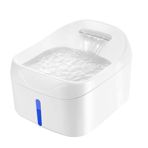 KIMISS Automatischer Katze und Hundwasserspender mit Burnout -Präventionspumpe | Ultra-Quiet-Haustierbrunnen mit LED-Licht | 2,5 L Kapazität für Alle Haustiere (Wasserspender) von KIMISS