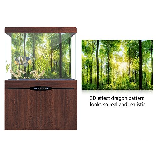 KIMISS Fischtankhintergrund, P Vivid 3D Effect Adhäsive Waldplakat für die Dekoration von Aquarienhintergründen (91 * 50CM) von KIMISS
