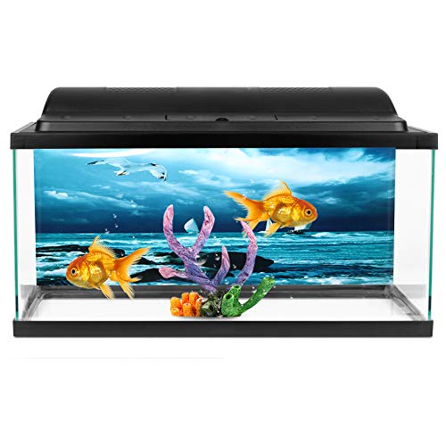KIMISS G P Aquarium Hintergrund, PVC -Klebstoff -Seeboot -Segelmuster Hintergründe Poster Aufkleber Fischtank Dekoration Wallpaper Dekoration (91 * 50CM) von KIMISS