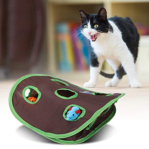 KIMISS G P Maus Jagd Katzenspielzeug, 9 Löcher Interaktive Indoor 1-Set Faltbares Spielzeug Popup Open mit Mäusen und Tierspielzeug Bell Ball Hide Such Spiel Pop-up-Übung für Kätzchen Funny Pet KIMISS G P Maus Jagd Katzenspielzeug, 9 Löcher Interaktive Indoor 1-Set Faltbares Spielzeug Popup Open mit Mäusen und Tierspielzeug Bell Ball Hide Such Spiel Pop-up-Übung für Kätzchen Funny Pet von KIMISS