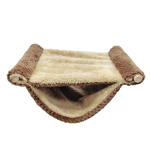 KIMISS Haustier-Hängematte für Kleintiere, Bett, Weich, Warm, Doppel-Hängematte, Hamsterbetten, Schichtkäfig für Goldene Rattenschaukel, Etagenbett, Tiere, Blau (Kaffeefarbe) von KIMISS