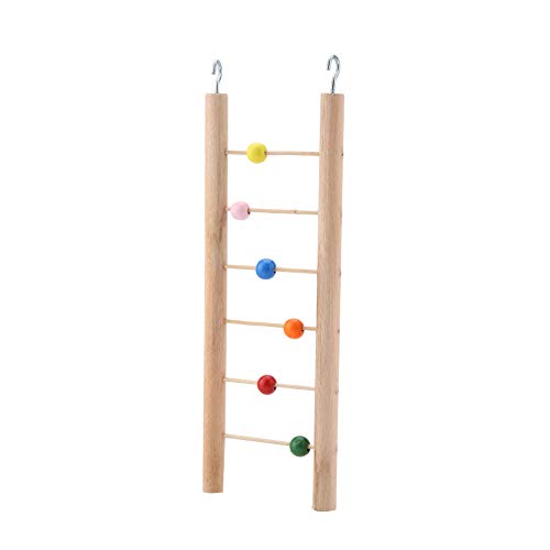 KIMISS Holzvogel -Papageienleiter Kletterspielzeug - Hängende Schwung mit Perlen für Vogelkäfig Interaktives Haustierspielzeug für Aktive Vögel (Korn) von KIMISS