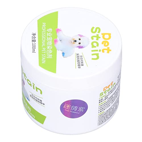KIMISS Hundehaar Col Agent-semi-permanente und Dauerhafte Haustierhaarfarbstoff, 100 Ml Natürliche Ungiftige Creme für Modische Haustierpflege (Purple) von KIMISS