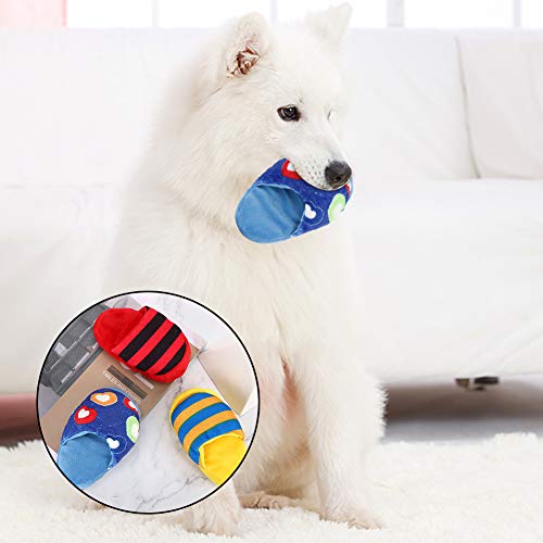KIMISS Interaktive Plüsch-Hundehausschuhe, Spielzeug mit Geräuschen – 3er-Pack, Haustiertraining, Verspielte, Quietschende Hausschuhe für Hunde KIMISS Interaktive Plüsch-Hundehausschuhe, Spielzeug mit Geräuschen – 3er-Pack, Haustiertraining, Verspielte, Quietschende Hausschuhe für Hunde von KIMISS
