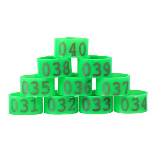 KIMISS Ken Legs 100 Stück Beutel 16 Mm 001 100 Nummerierte Kunststoff-Geflügelkens Enten-Gänse-Beinbänder (rot) kens Geflügelfütterungs-Tränken (Green) von KIMISS