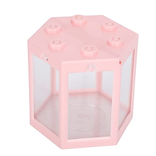 KIMISS Mini Plastikfisch, Kleiner Sechskantform Tank Desktop Aquarium Tragbare Schalen Dekoration für Office HomeBlue Bowl Dekor (#2) von KIMISS