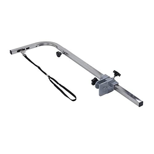 KIMISS PET -Pflegearm - Faltbare L förmige Edelstahlhalterung für Hundepflegetische Einstellbar Fixeseil für PET Sicherheit (Einziehbar) von KIMISS