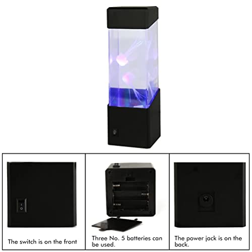 KIMISS Quallen -Aquarium mit Farblich ändernden LED -Leuchten Simulationsquallen Fischtank für die Entspannung von Wohnkultur Batterie/USB Betrieben Unterwasser Lebensdekoration (SILVER) von KIMISS