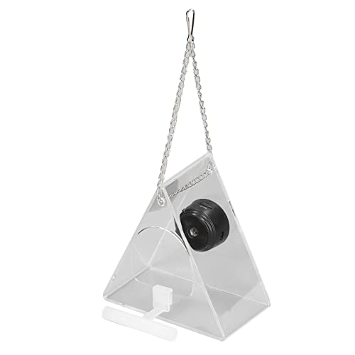 KIMISS Smart Bird Feeder mit Kamera-Echtzeit-Outdoor-Monit, Einfache Installation, Wetterfeste Gartendekoration für Vögel (Dreieckig) von KIMISS
