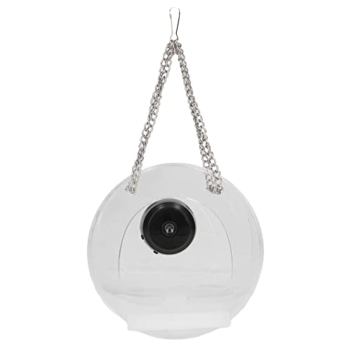 KIMISS Smart Bird Feeder mit Kamera-Echtzeit-Outdoor-Monit, Einfache Installation, Wetterfeste Gartendekoration für Vögel (Runden) von KIMISS
