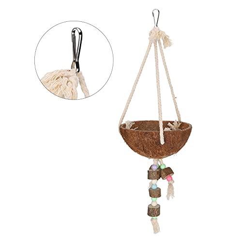 KIMISS Swing, Natur Kokosnuss Hanging Cage Vogel Muschel Spielzeug Kauen Holzstill KIMISS Swing, Natur Kokosnuss Hanging Cage Vogel Muschel Spielzeug Kauen Holzstill von KIMISS