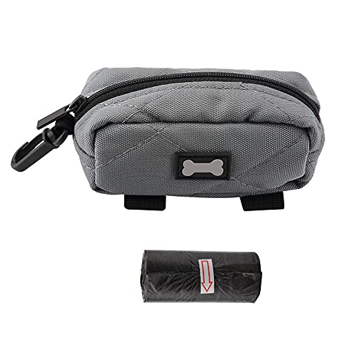 KIMISS Tragbarer, Wasserdichter Kotbeutelhalter für Haustiere, Outdoor-Hüfttasche für Hunde, Praktische Tasche für Kotbeutel, Freihändiges Design Zum Spazierengehen und Wandern (Gray) von KIMISS