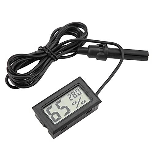 KIMISS Vivarium Reptile Humidit® Eingebettetes LCD-Hygrometer, Luftfeuchtigkeitstemperatur mit Externer Sonde, Digital Verkabelt von KIMISS