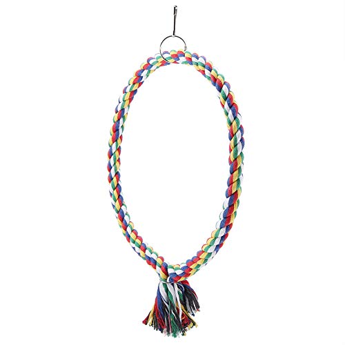 KIMISS Vogelringseil, Papageikreis Perch Ständer Schwung -Kau -Seil, Spielzeug Barchen Vogelkäfig Dekoration Zubehör für Macaw Grubschaften KakaToo Sichtweite COC L. (Kleiner Durchmesser 18 cm) von KIMISS