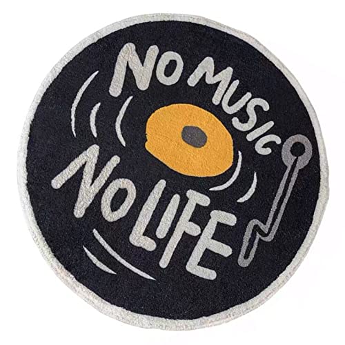 KIMISS Wasser Saugfähige Matte mit Retro -CD -Festplatten Design Weiche Nachahmung Kaschmir Badezimmermatte, Anti Rutsch, Dicker Absorbierender Badenteppich für Heimat und Haustür (Typ 1 60X60CM) von KIMISS