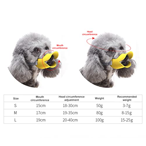 KIMISS Weiche Anti -Bite -Enten Mund Form Hundemundmund Niedliche und Bequeme Silikonabdeckungen für Trainings und Verhaltenskorrektur (Yellow #99) von KIMISS