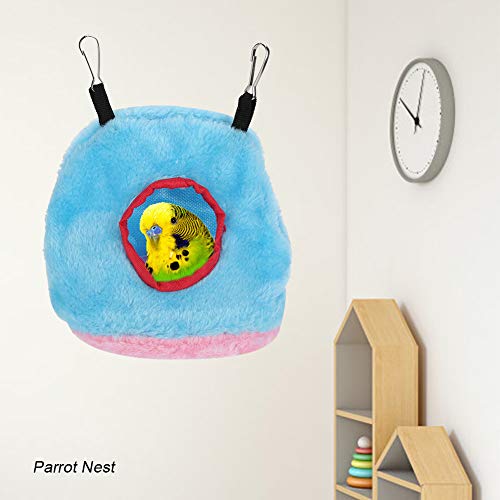 KIMISS Winter Warmes Vogel Haus, Winddichtes Papagei Plüsch Hängematte Hanging Swing Nests Betthöhle für Haustier BirdParakeet COC Ls Cockatoo Lovebird (11) von KIMISS